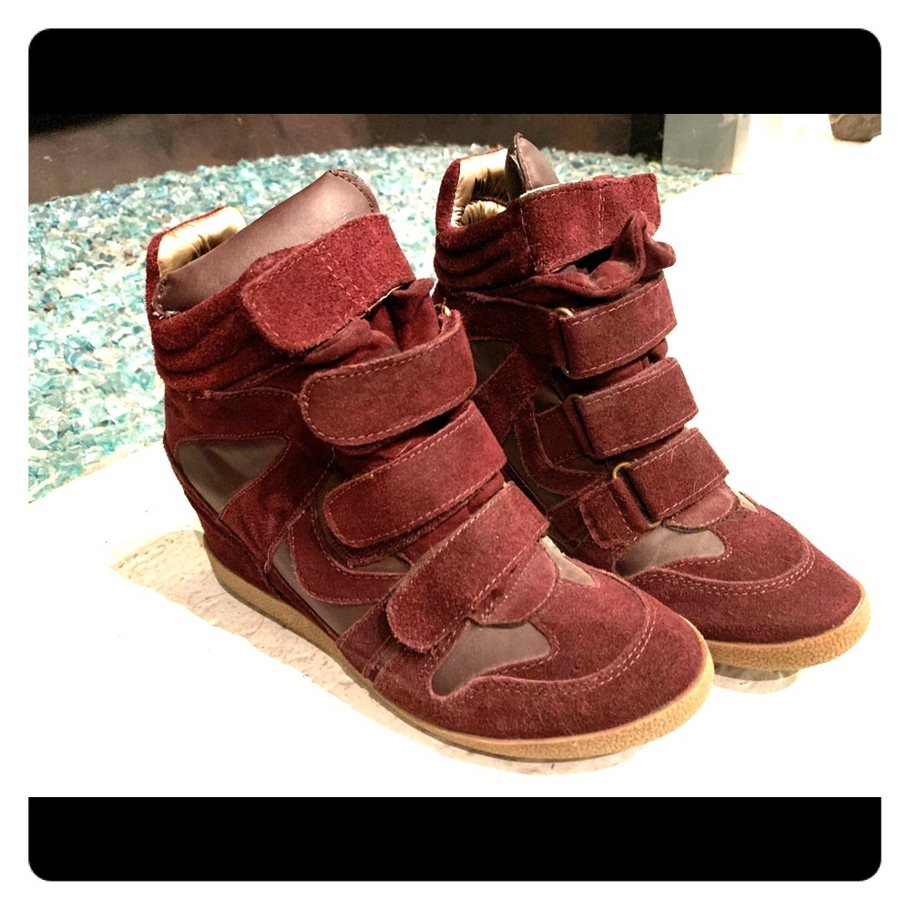 Steve Madden Maroon Sneaker Wedges